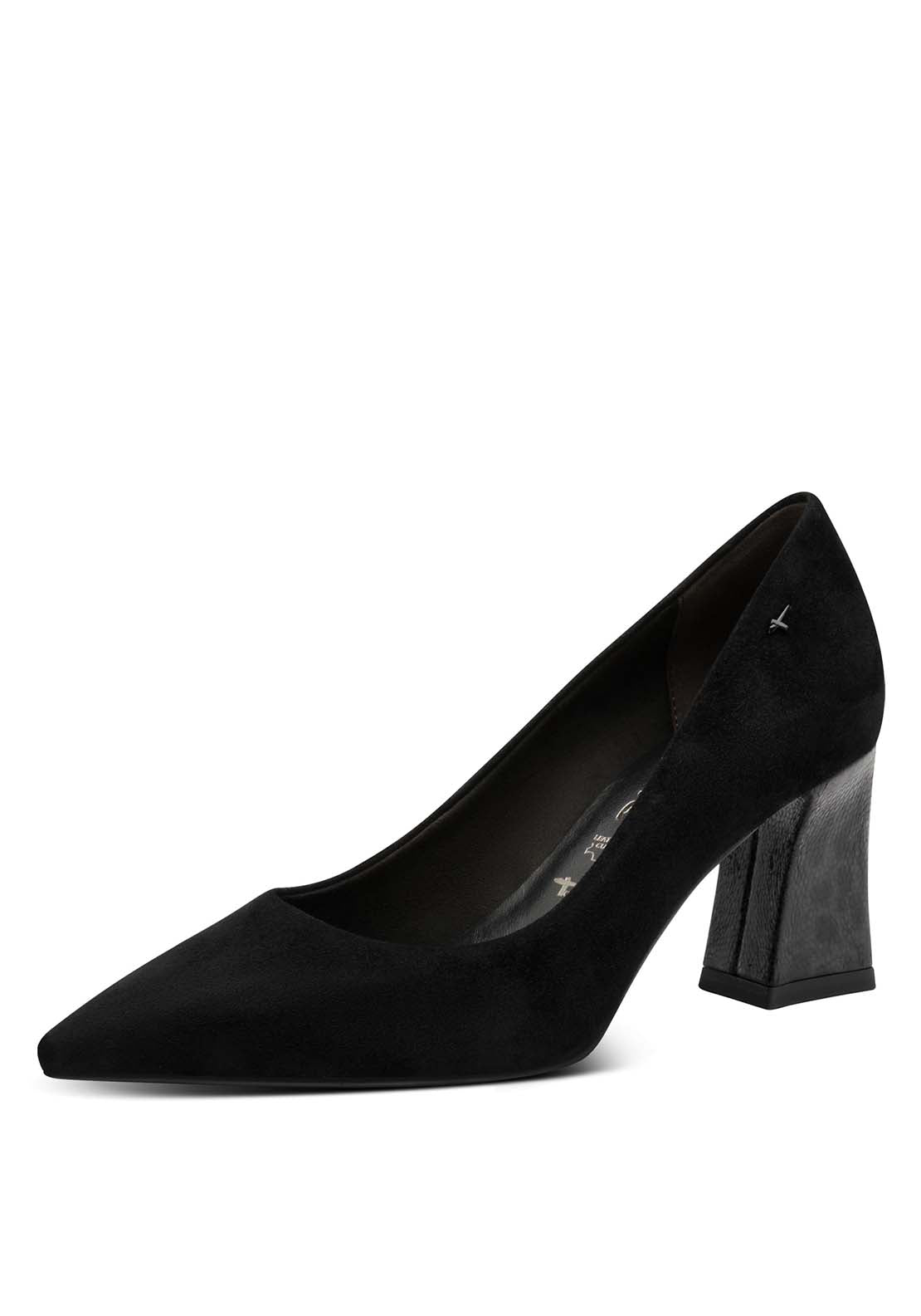 Tamaris Heel Court Shoe - Black 3 Shaws Department Stores