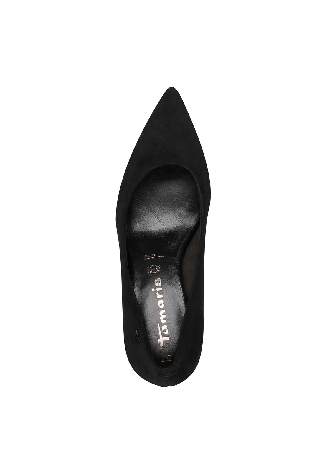 Tamaris Heel Court Shoe - Black 5 Shaws Department Stores