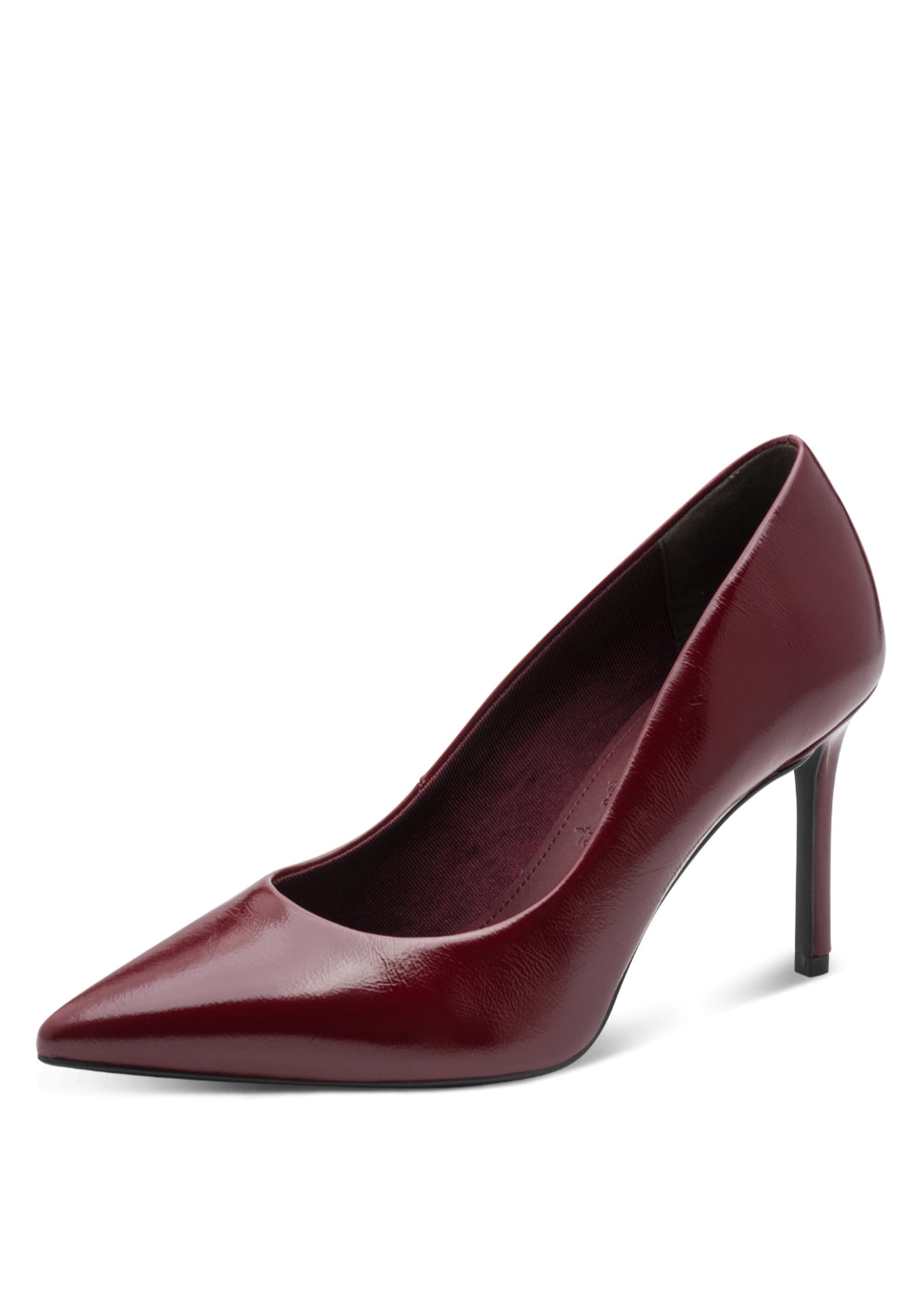 Leather Hi Heel Court Shoe - Merlot
