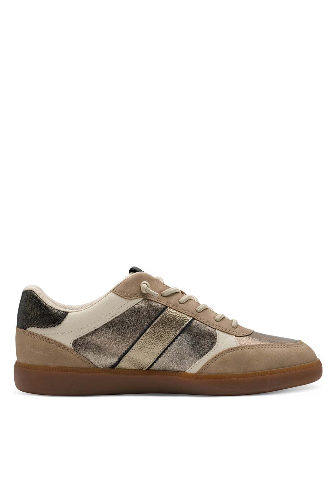 Tamaris Gum Sole Metallic Trim Bungee - Gold 1 Shaws Department Stores