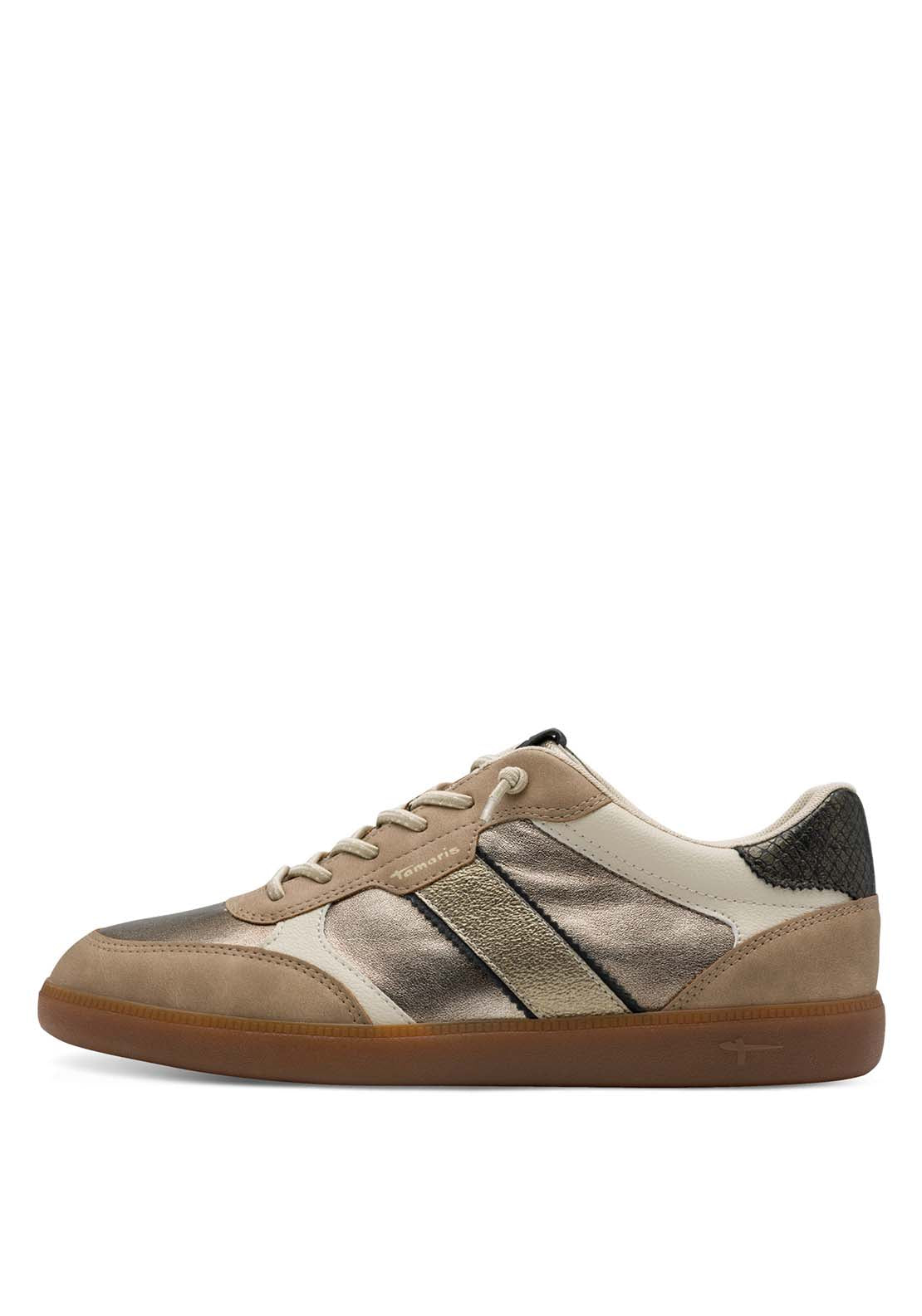 Tamaris Gum Sole Metallic Trim Bungee - Gold 2 Shaws Department Stores