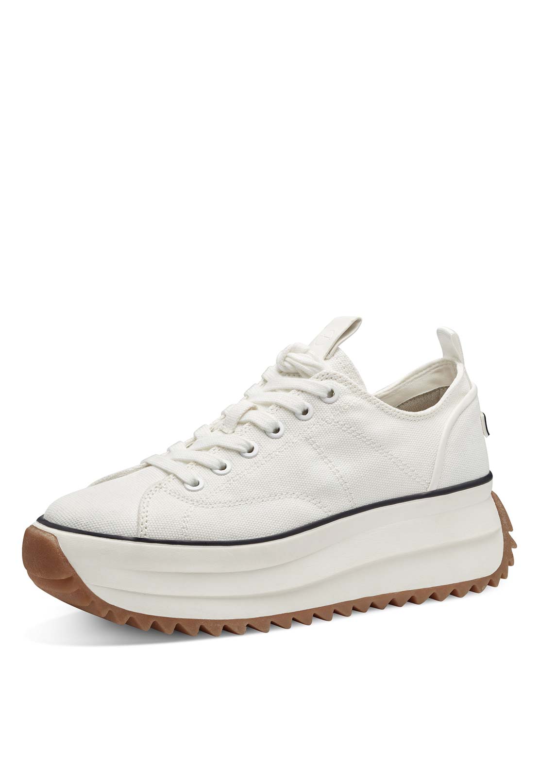 Tamaris High Platform Trainer - White 1 Shaws Department Stores