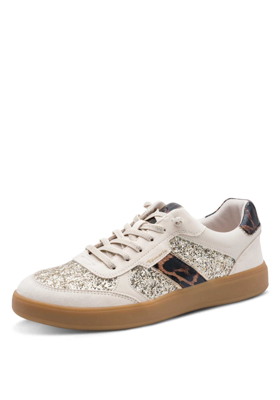 Two Tone Gum Sole Trainer - Ivory Glam