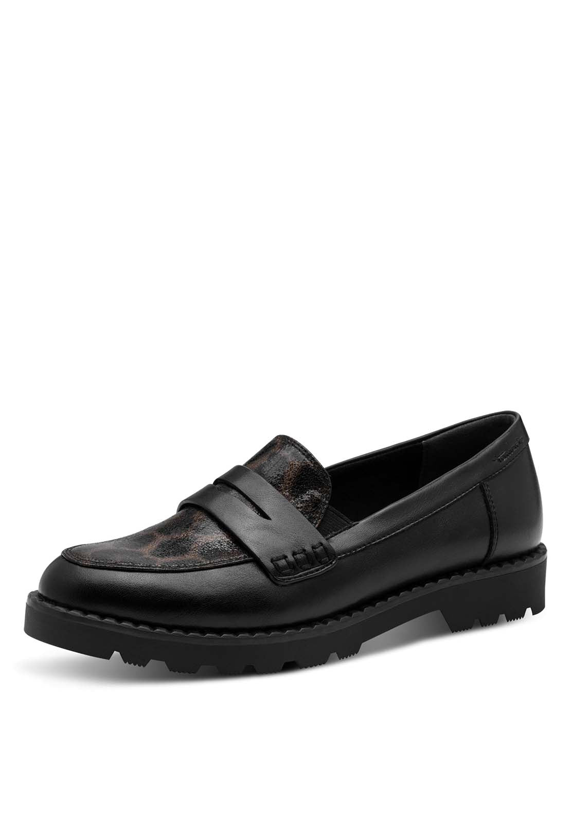 Tamaris Leopard Trim Loafer - Leopard Combi 3 Shaws Department Stores