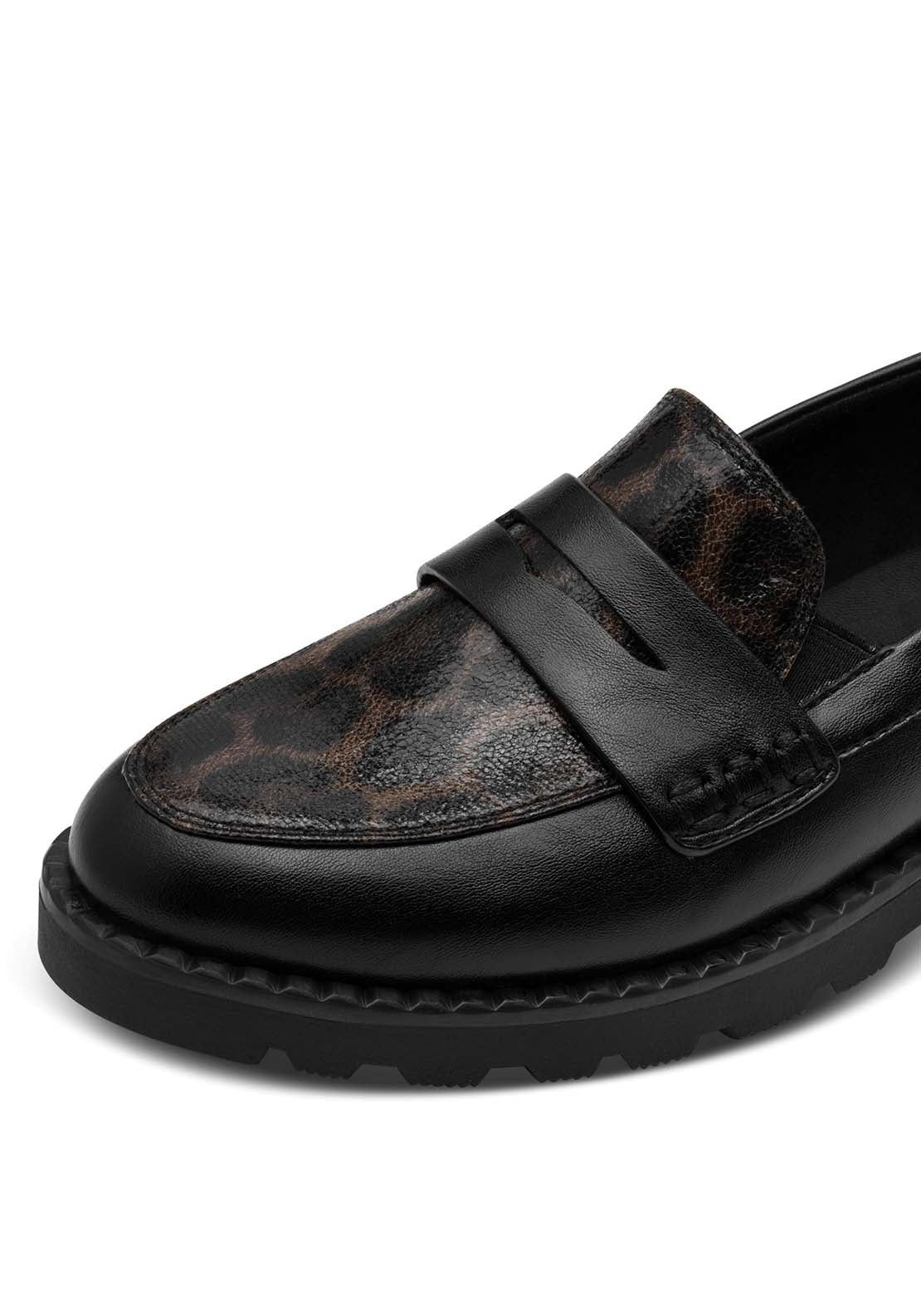 Tamaris Leopard Trim Loafer - Leopard Combi 4 Shaws Department Stores