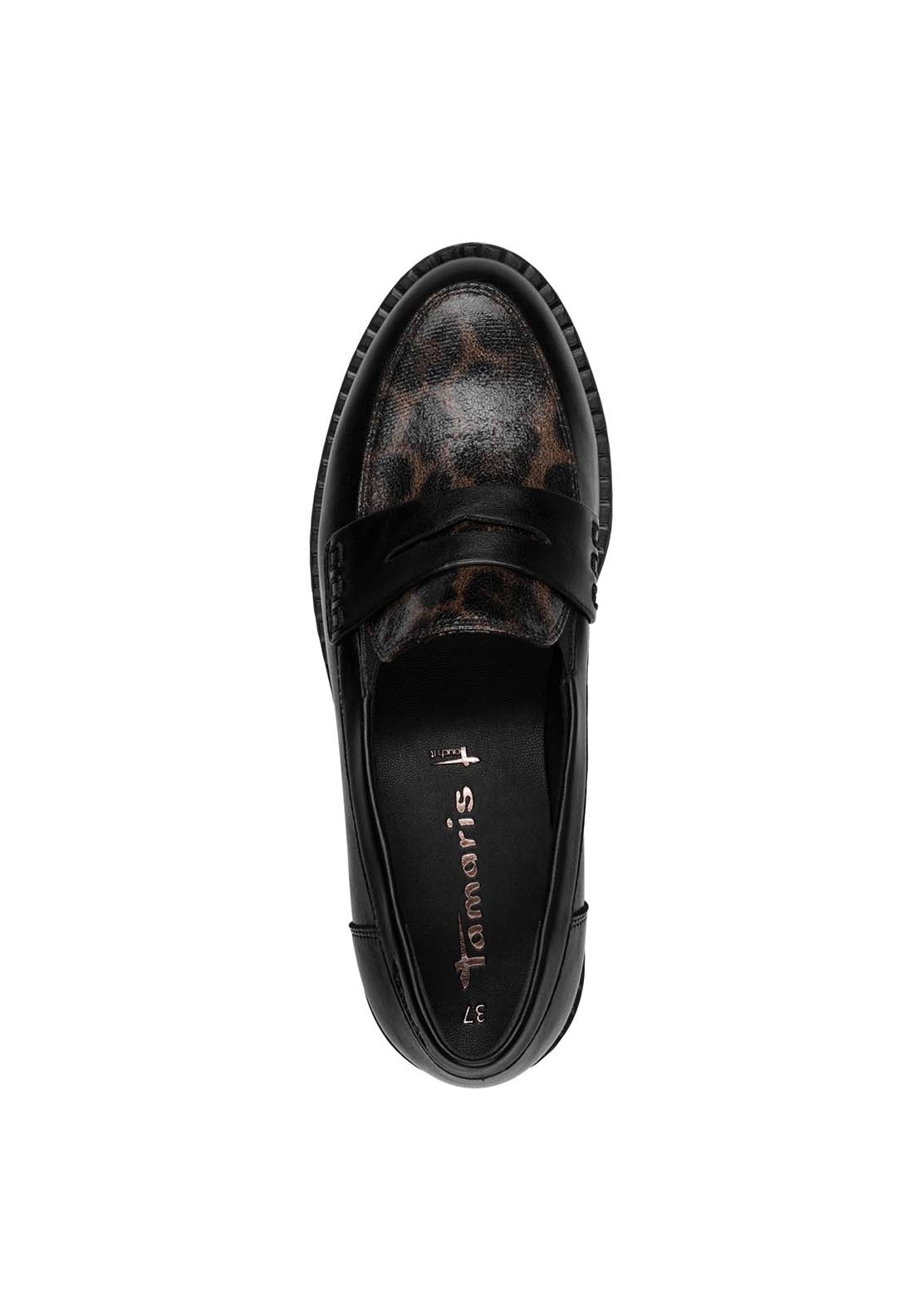 Tamaris Leopard Trim Loafer - Leopard Combi 5 Shaws Department Stores