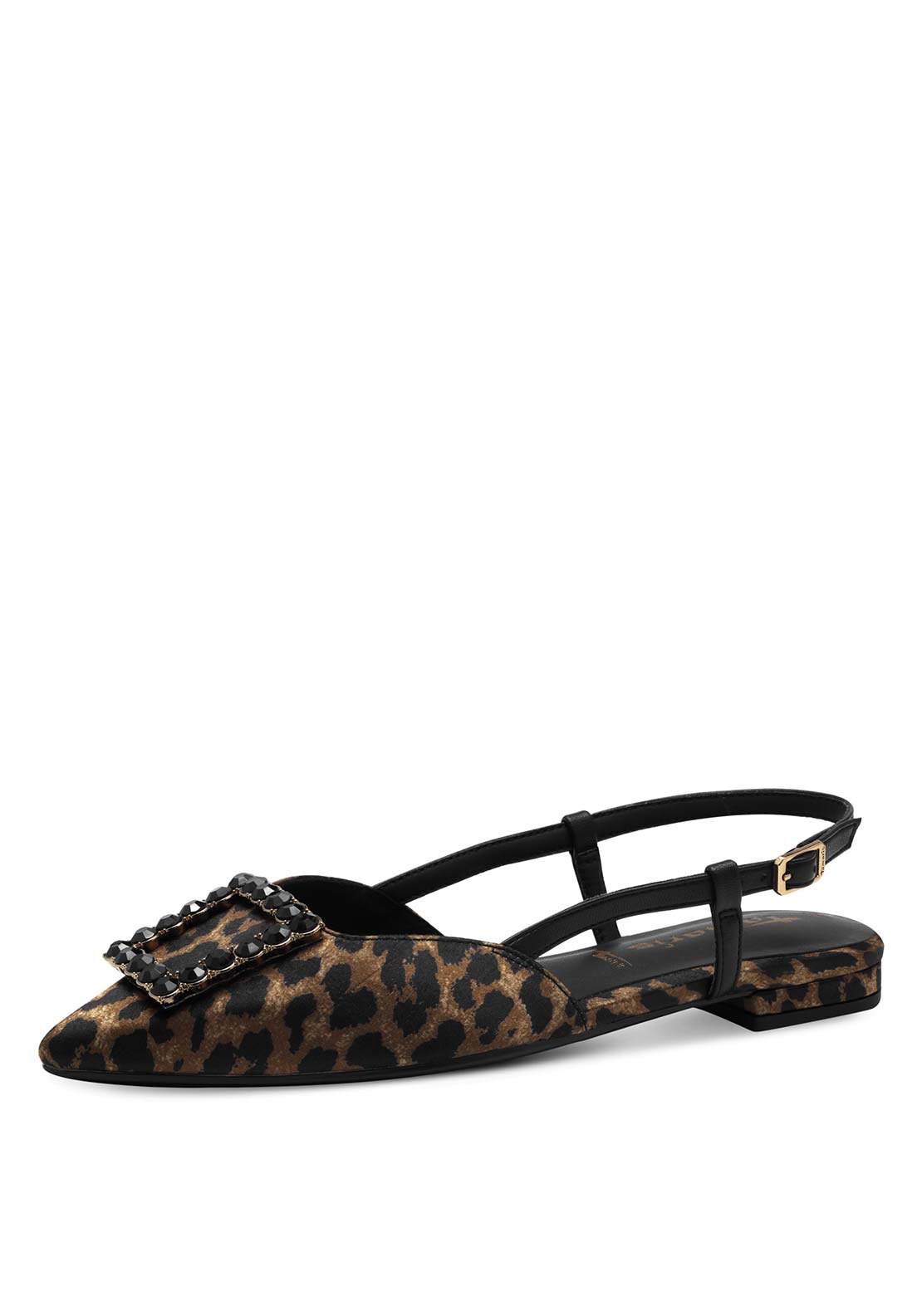 Tamaris Sparkle Detail Flat Shoe - Leopard Print 1 Shaws Department Stores