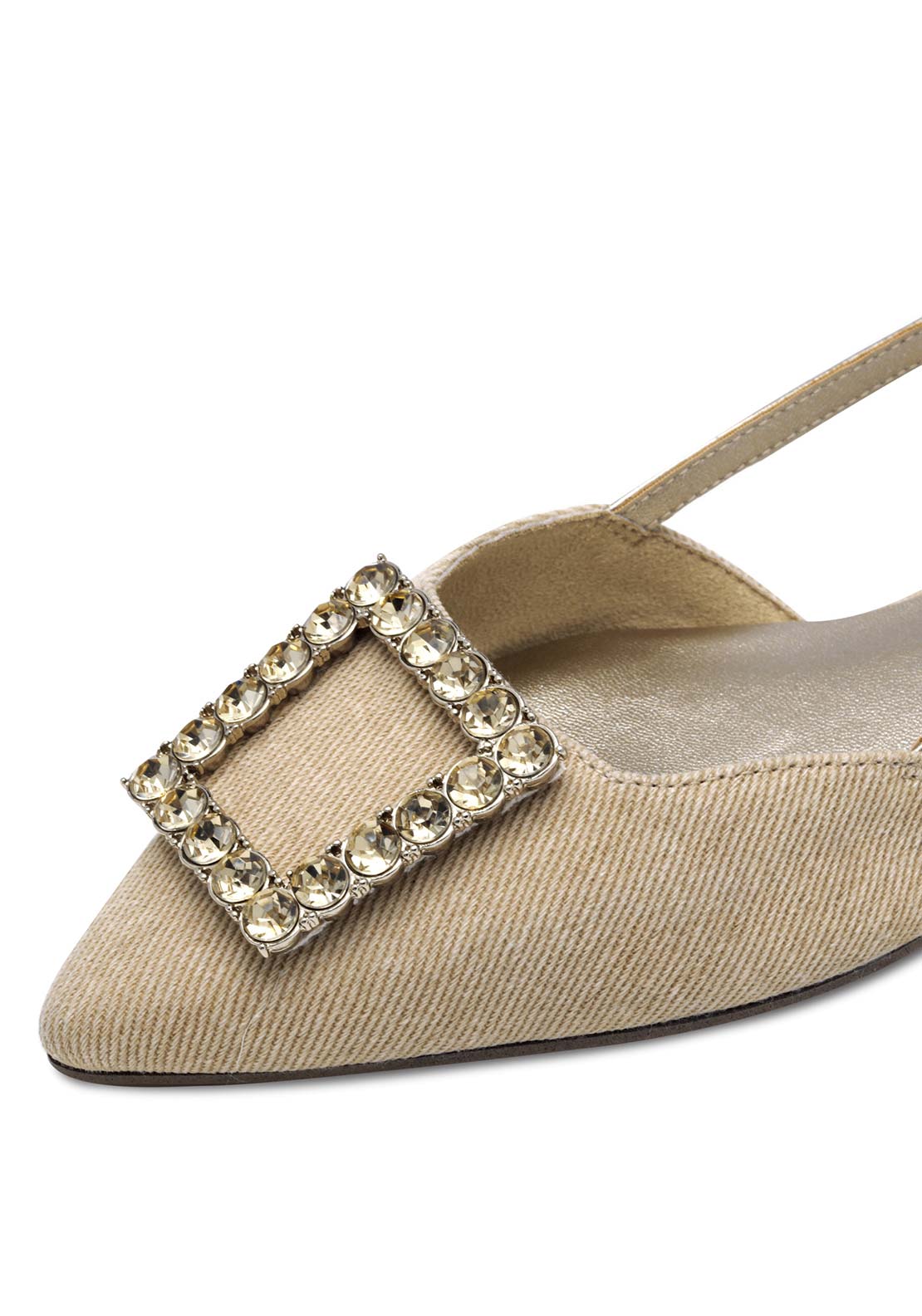 Tamaris Sparkle Detail Flat Shoe - Tan 2 Shaws Department Stores
