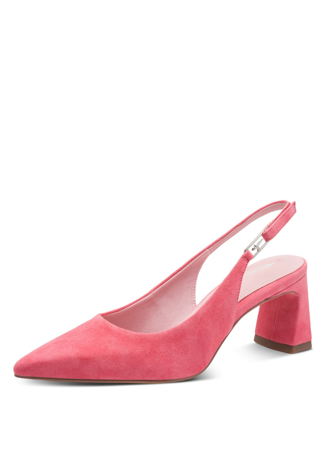 Tamaris Block Heel Slingback Heel - Pink 1 Shaws Department Stores