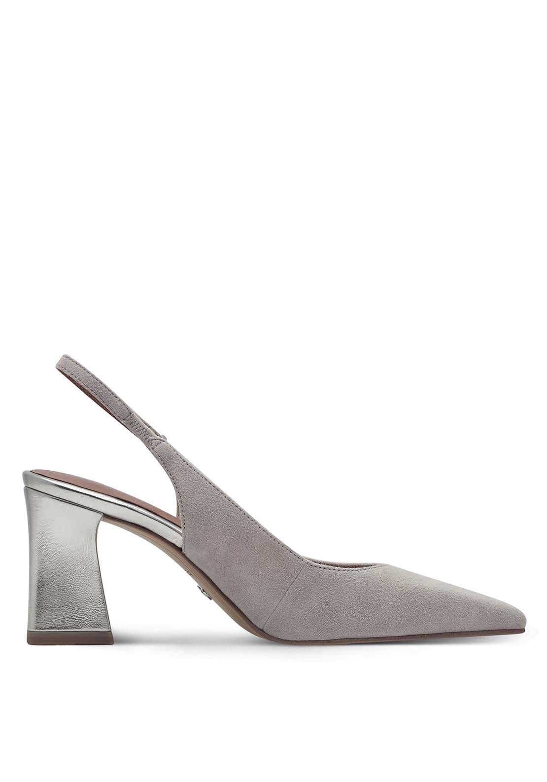 Sling Back Heeled Shoe Grey – Shaws - Main Image