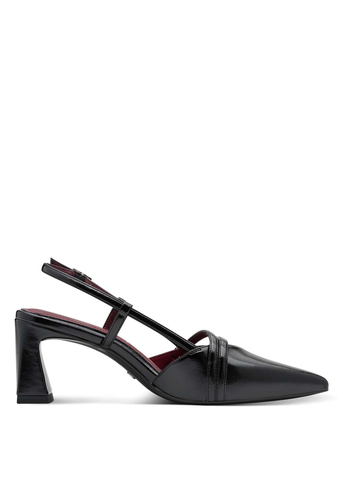 Tamaris Double Strap Slingback - Black 1 Shaws Department Stores
