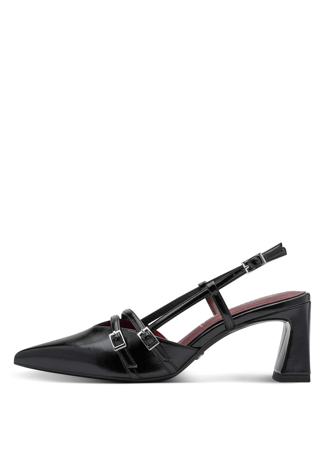Tamaris Double Strap Slingback - Black 2 Shaws Department Stores