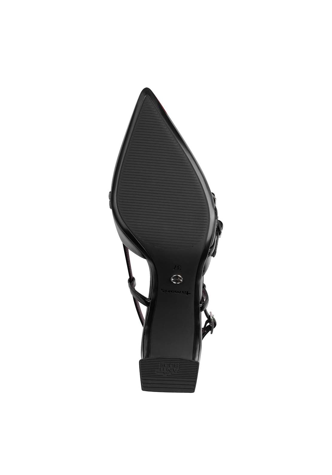 Tamaris Double Strap Slingback - Black 6 Shaws Department Stores