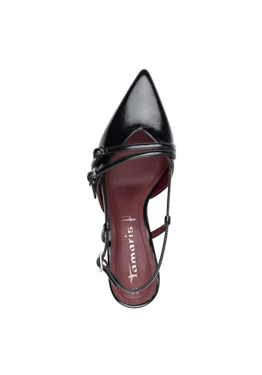 Tamaris Double Strap Slingback - Black 5 Shaws Department Stores