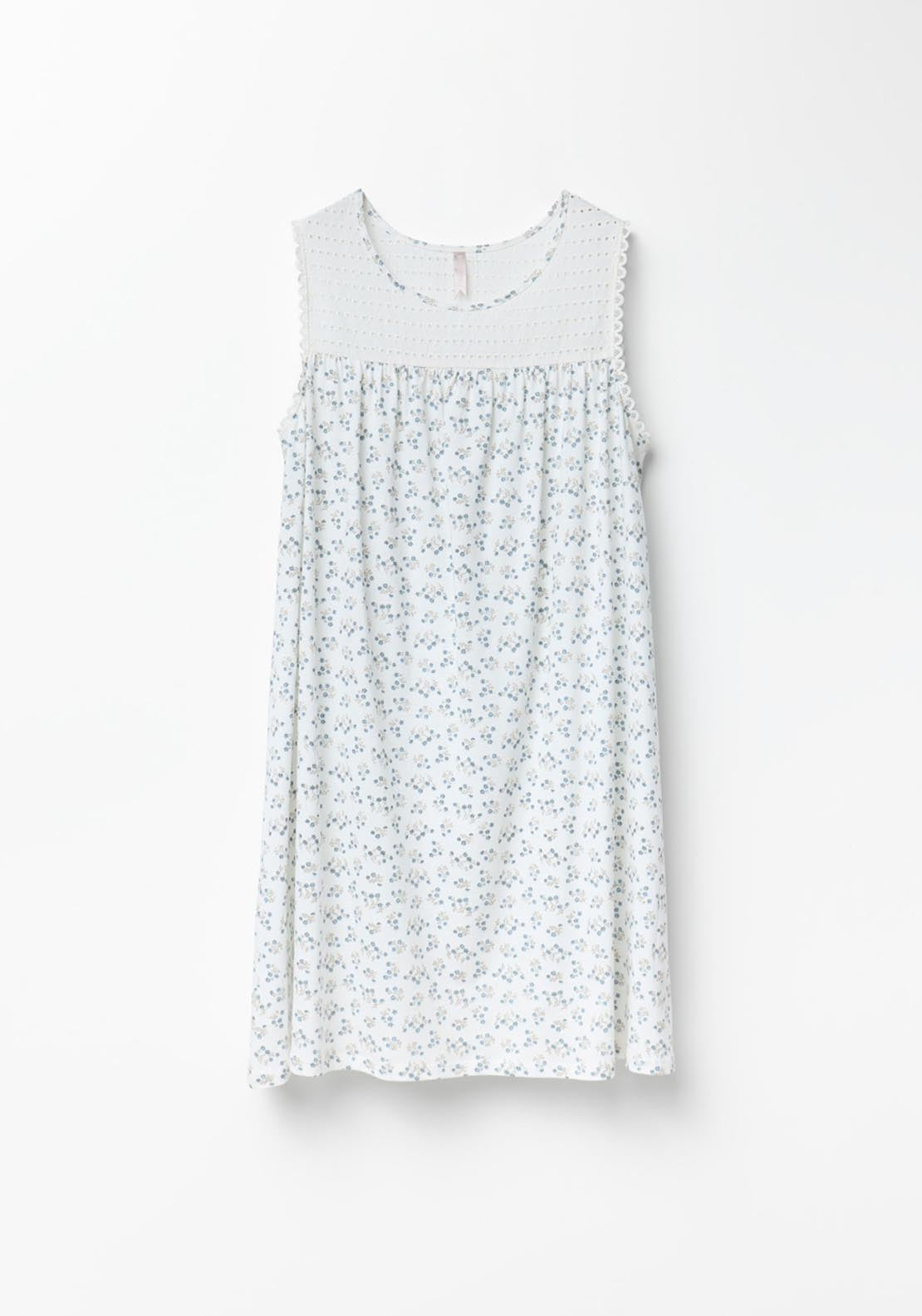 Sfera Small Flowers Nightdress - Blue 4 Shaws Department Stores