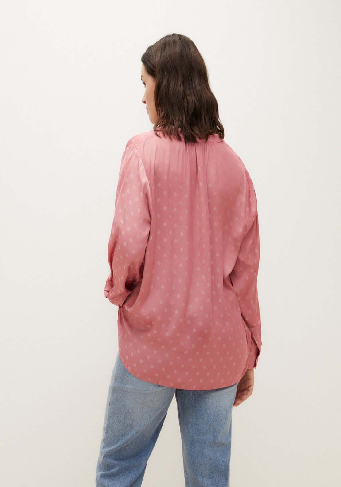 Couchel Polka Dot Blouse - Pink 2 Shaws Department Stores