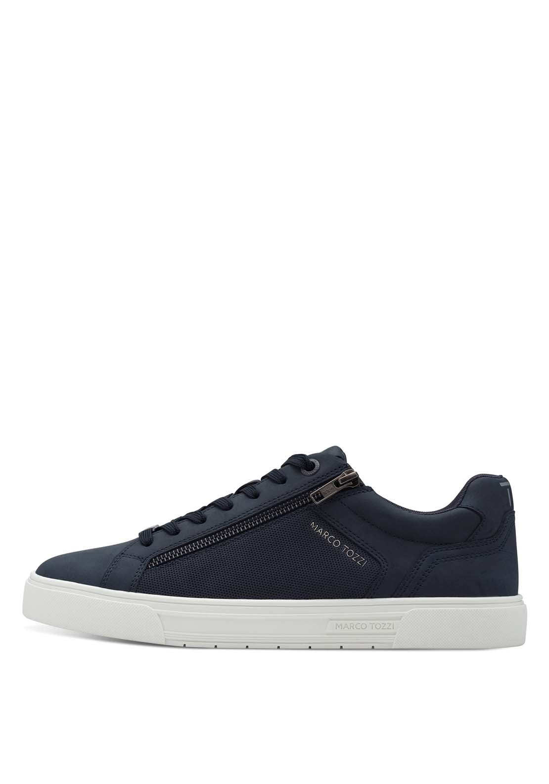 Marco Tozzi Laois Side Zip Trainer - Navy 2 Shaws Department Stores
