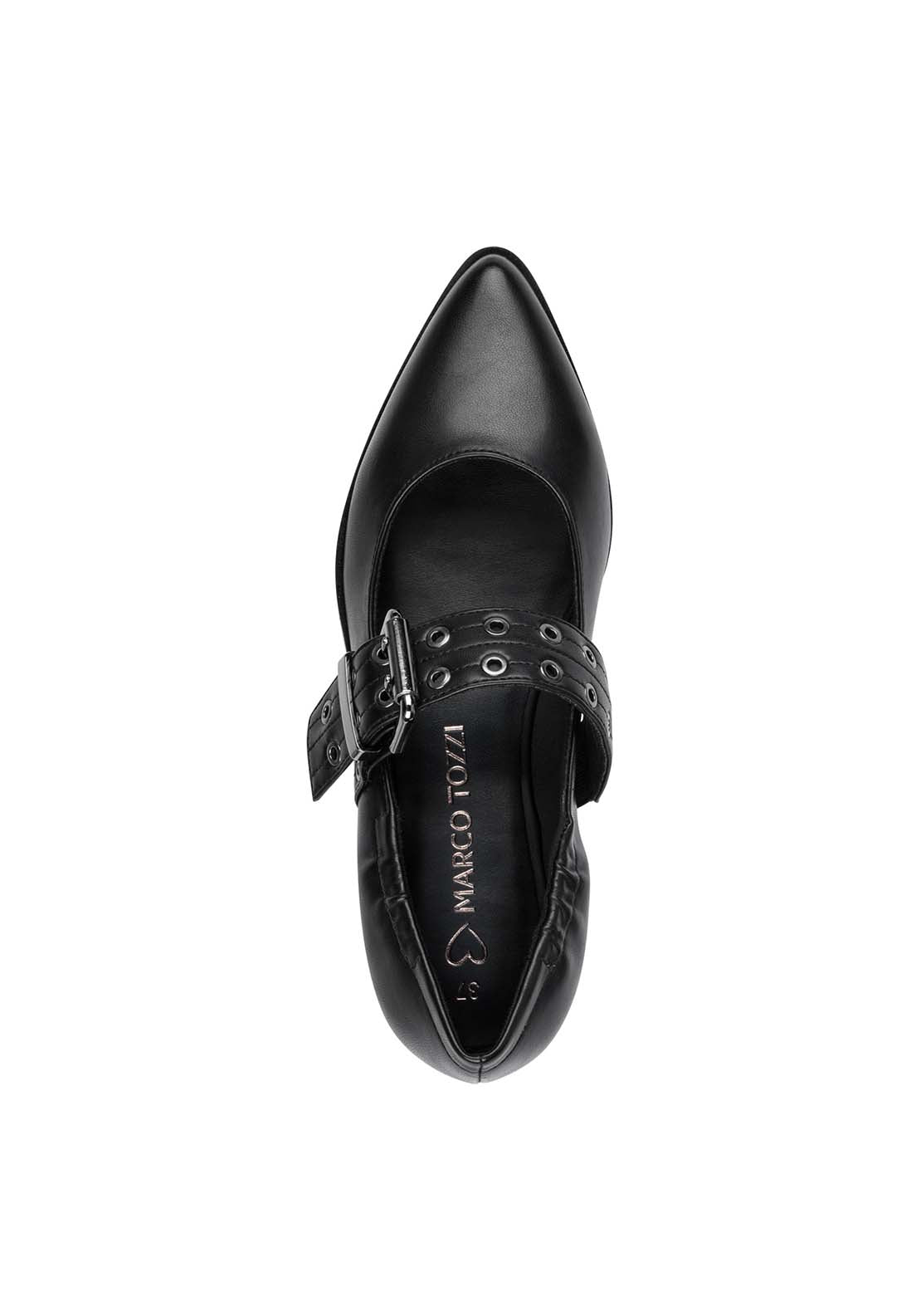 Marco Tozzi Ballet Flat With Buckle - Black 5 Shaws Department Stores