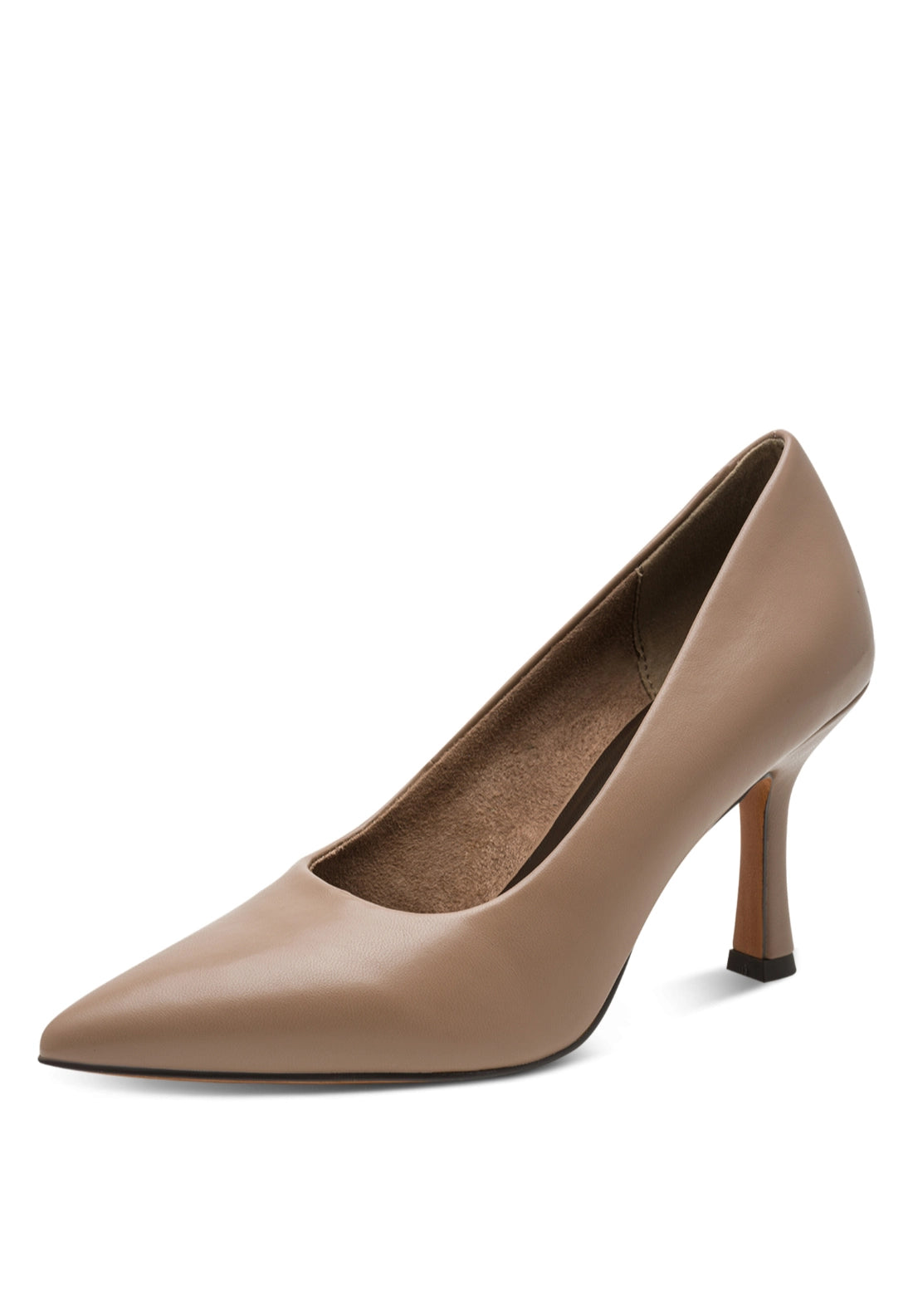 High Heel Court Shoe - Dk Cappucino