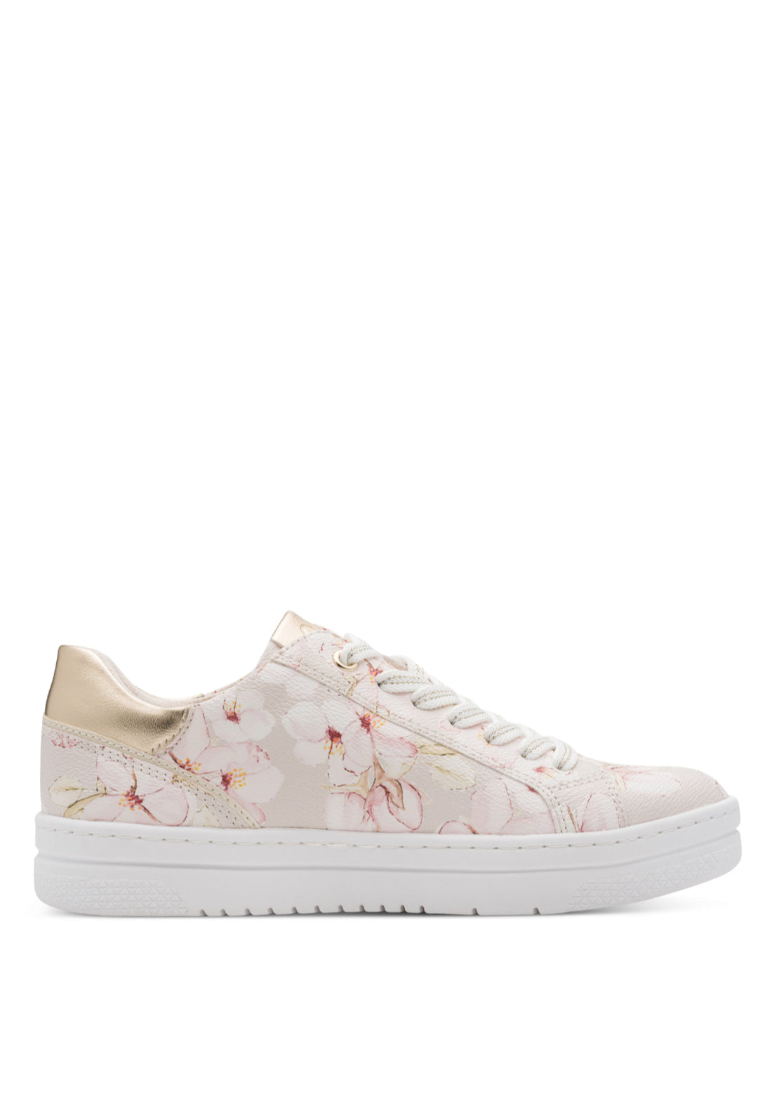 Marco Tozzi Palm Beach Flat Zip Trainer - Cream 2 Shaws Department Stores