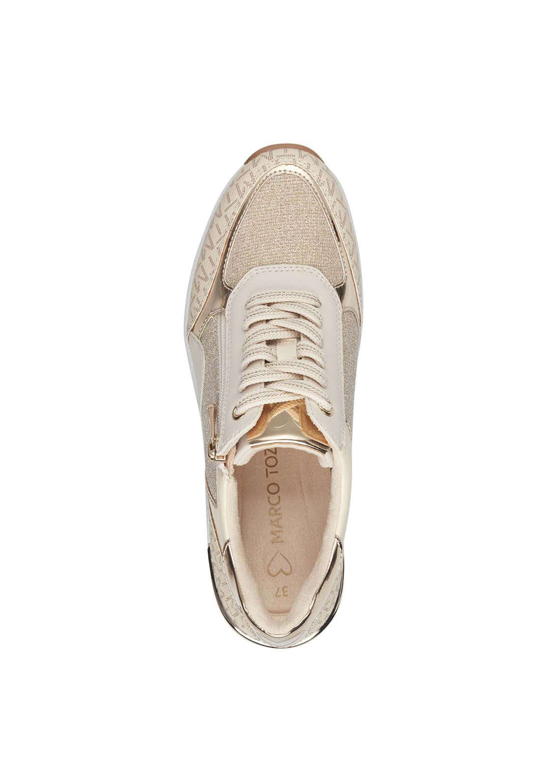 Marco Tozzi Alex Wedge Trainer - Cream Comb 3 Shaws Department Stores