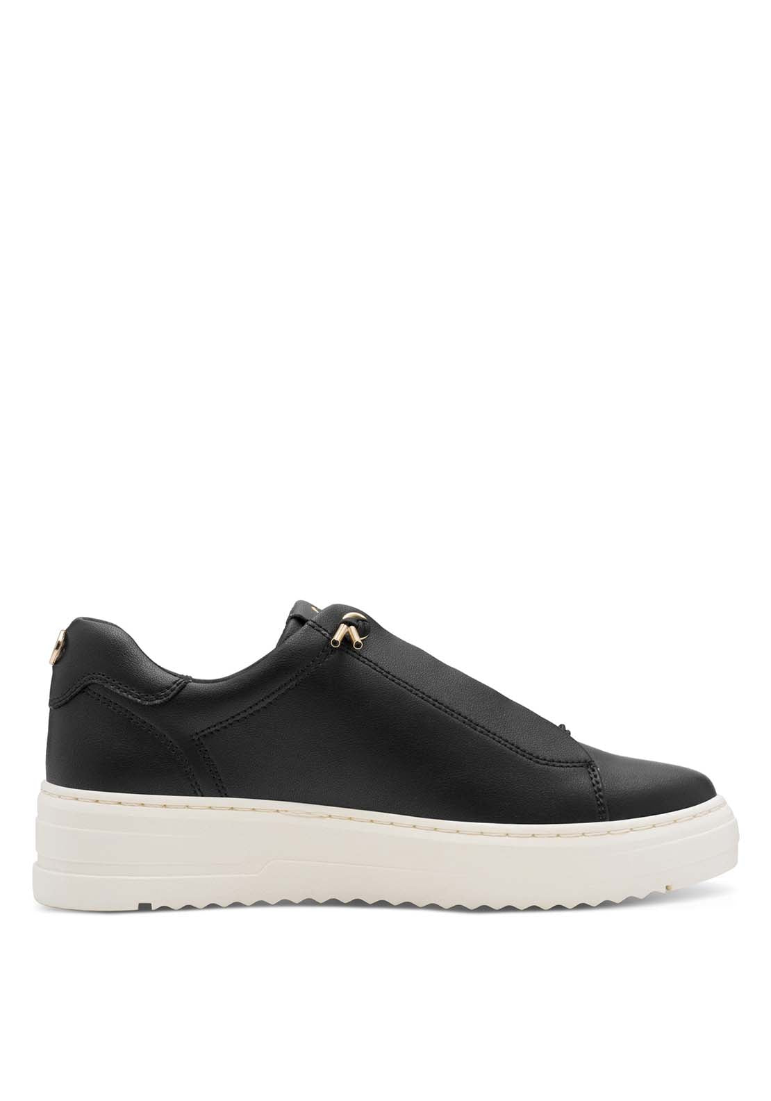 Marco Tozzi Bungee Lace White Trainer - Black 1 Shaws Department Stores