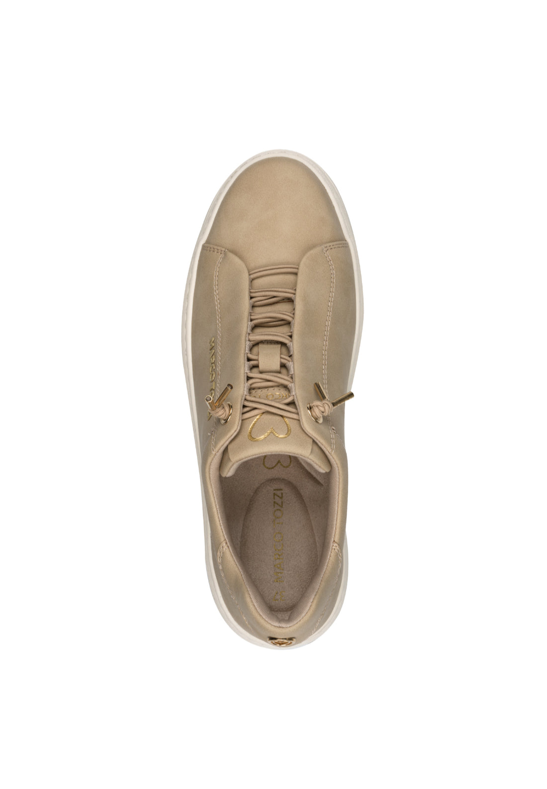 Marco Tozzi Bungee Lace Trainer - Beige 5 Shaws Department Stores