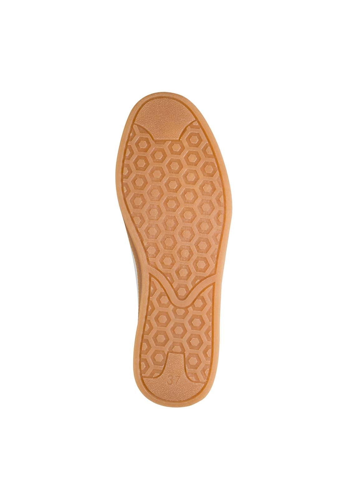 Marco Tozzi 2 Side Stripe Zip Trainer - White / Gold 5 Shaws Department Stores