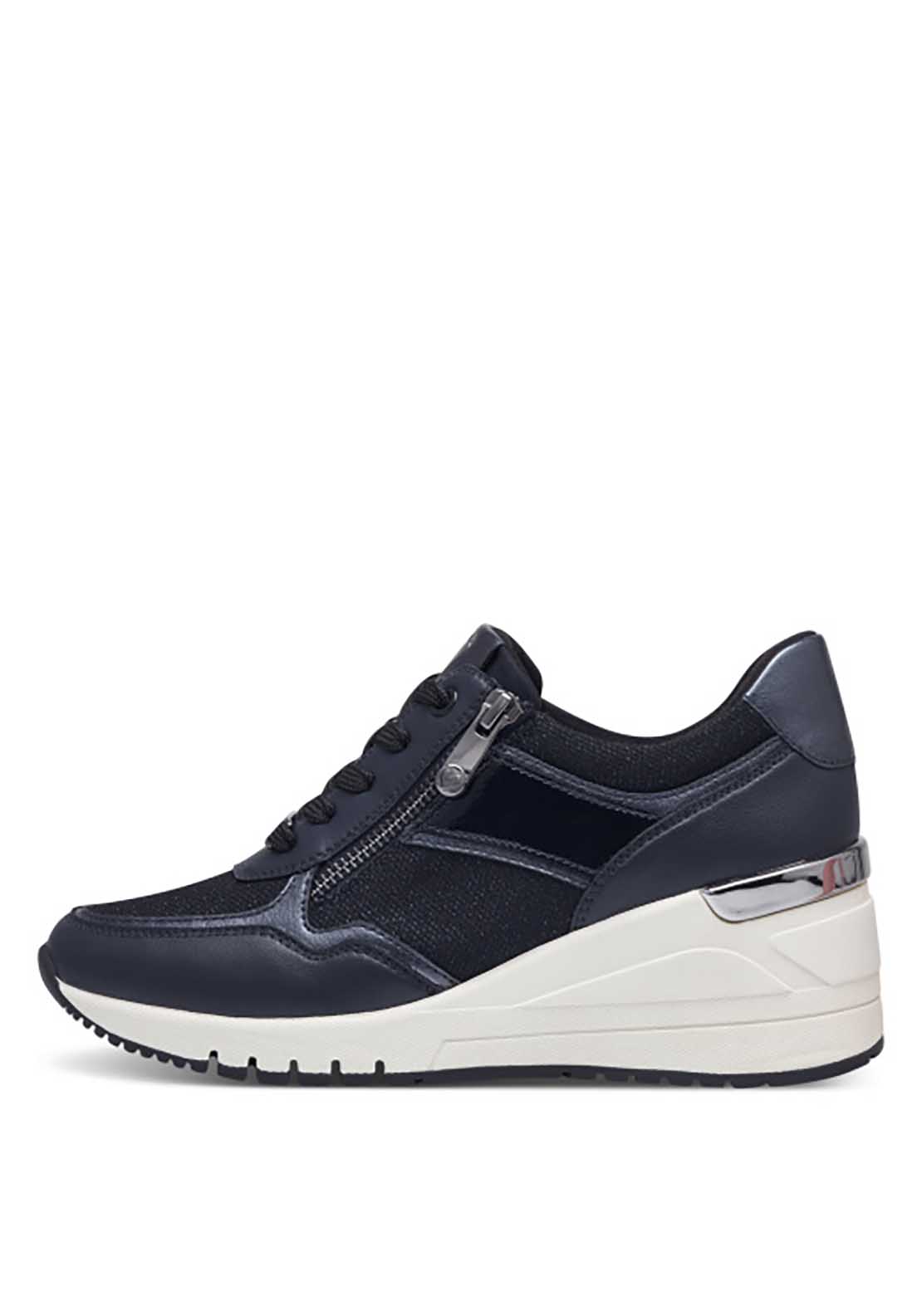 Marco Tozzi Tempe Wedge Trainer - Navy 3 Shaws Department Stores