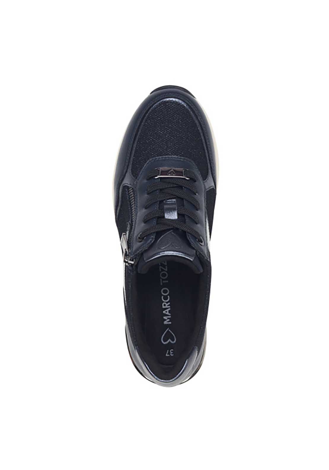 Marco Tozzi Tempe Wedge Trainer - Navy 4 Shaws Department Stores