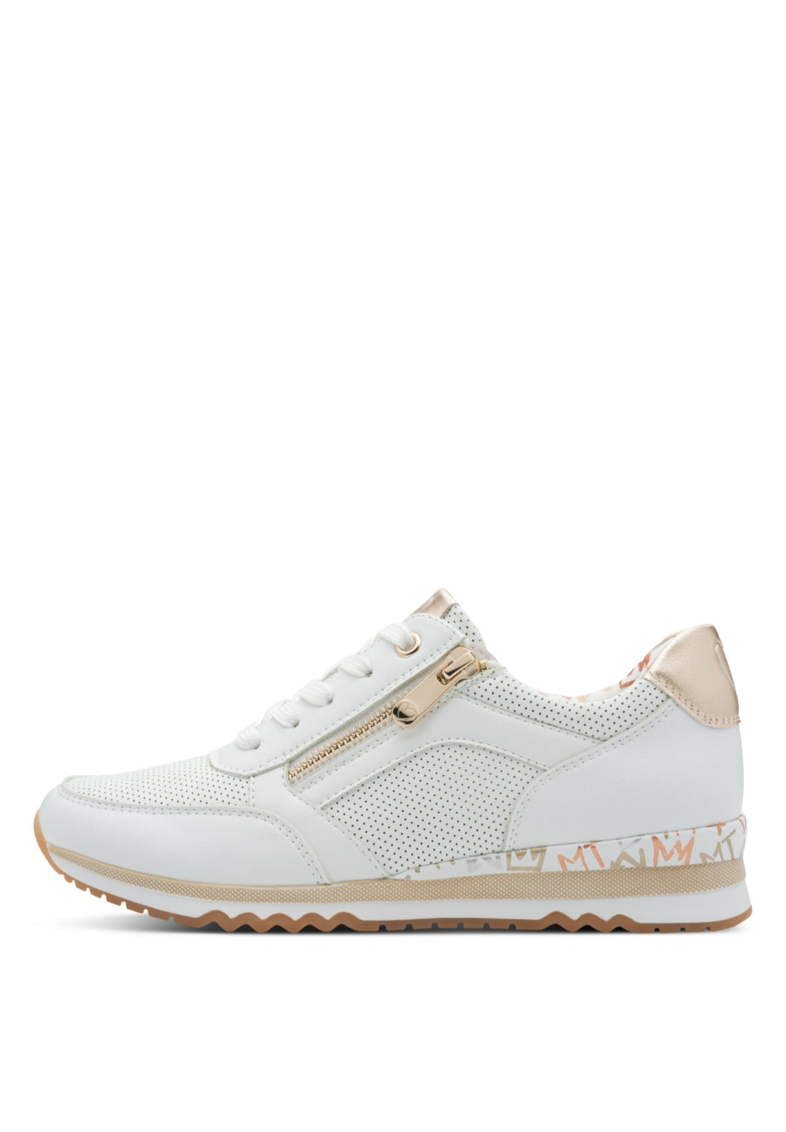 Marco Tozzi Linc Cork Trim Trainer - White/multi 1 Shaws Department Stores