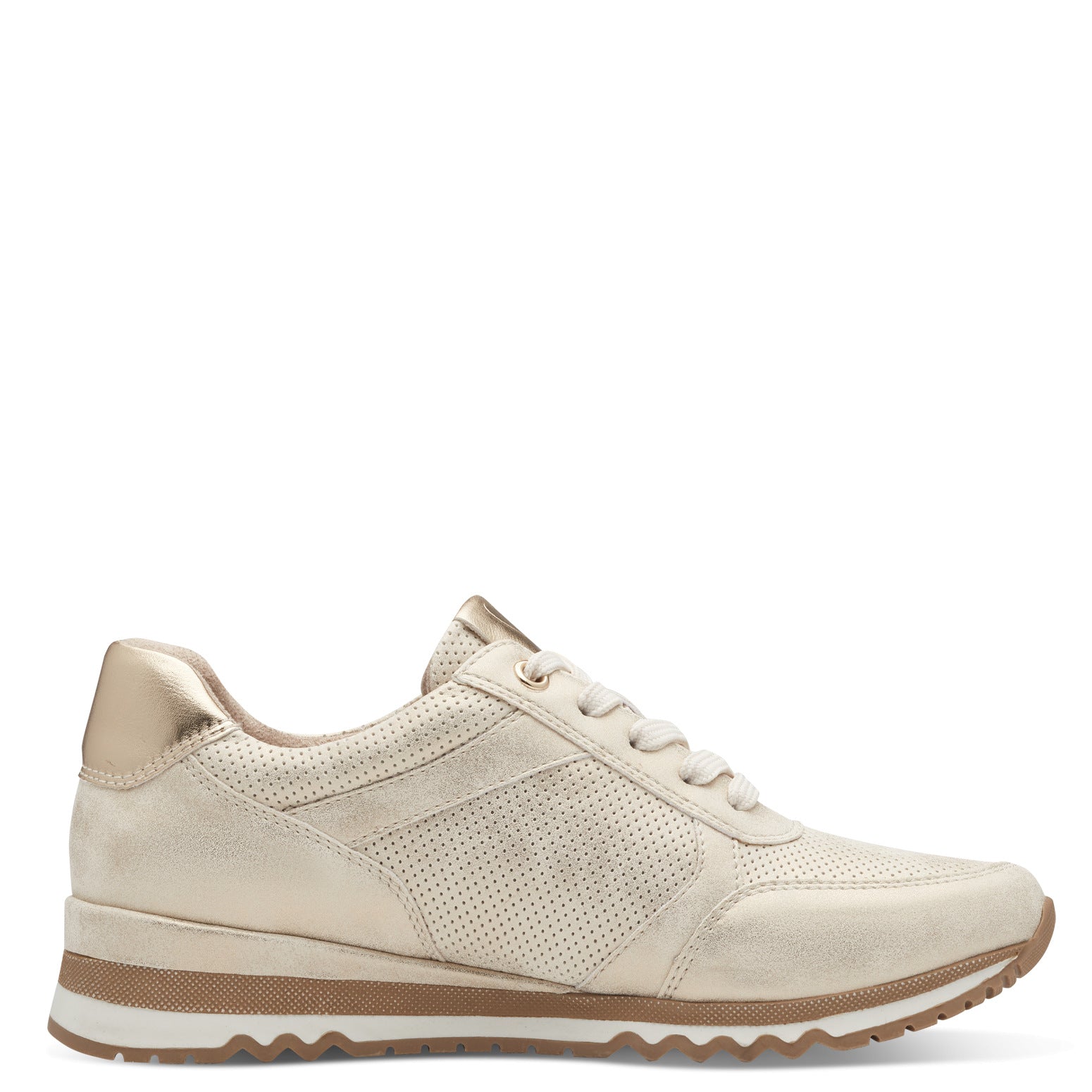 Marco Tozzi Linc Cork Trim Trainer - Dune Met Comb 4 Shaws Department Stores