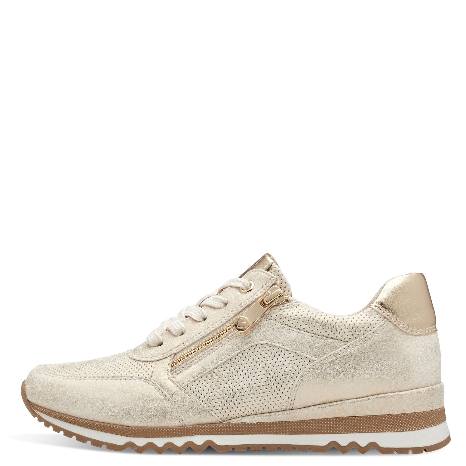Marco Tozzi Linc Cork Trim Trainer - Dune Met Comb 2 Shaws Department Stores