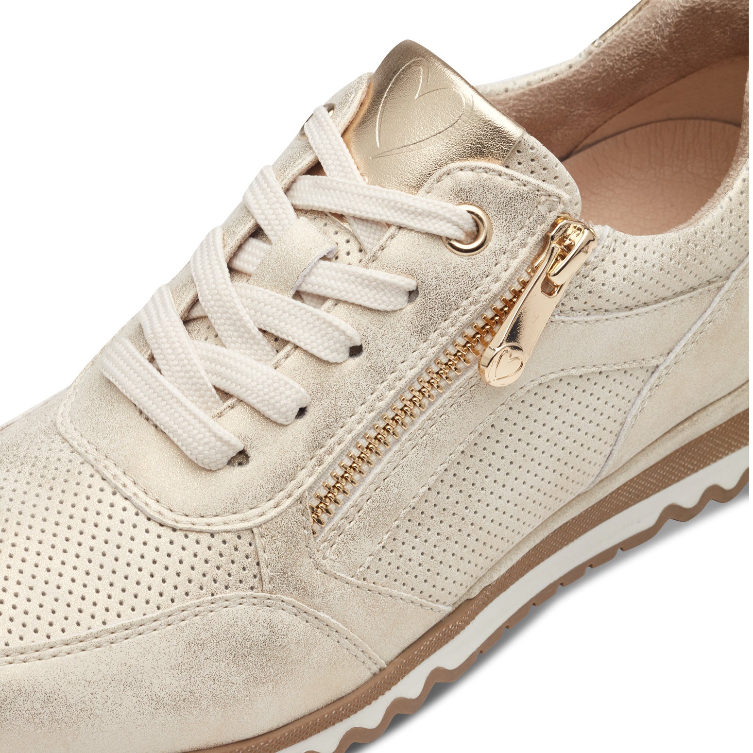 Marco Tozzi Linc Cork Trim Trainer - Dune Met Comb 6 Shaws Department Stores