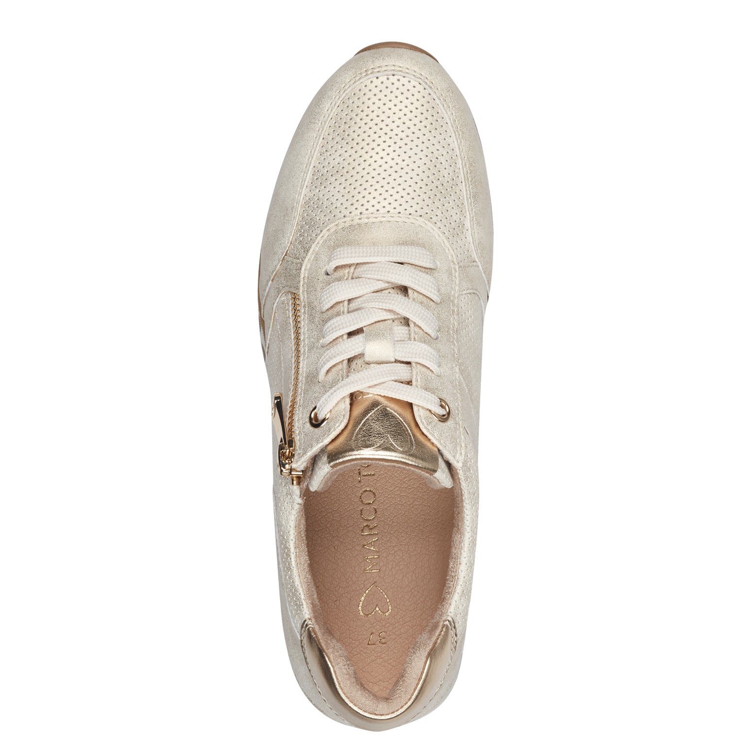 Marco Tozzi Linc Cork Trim Trainer - Dune Met Comb 3 Shaws Department Stores