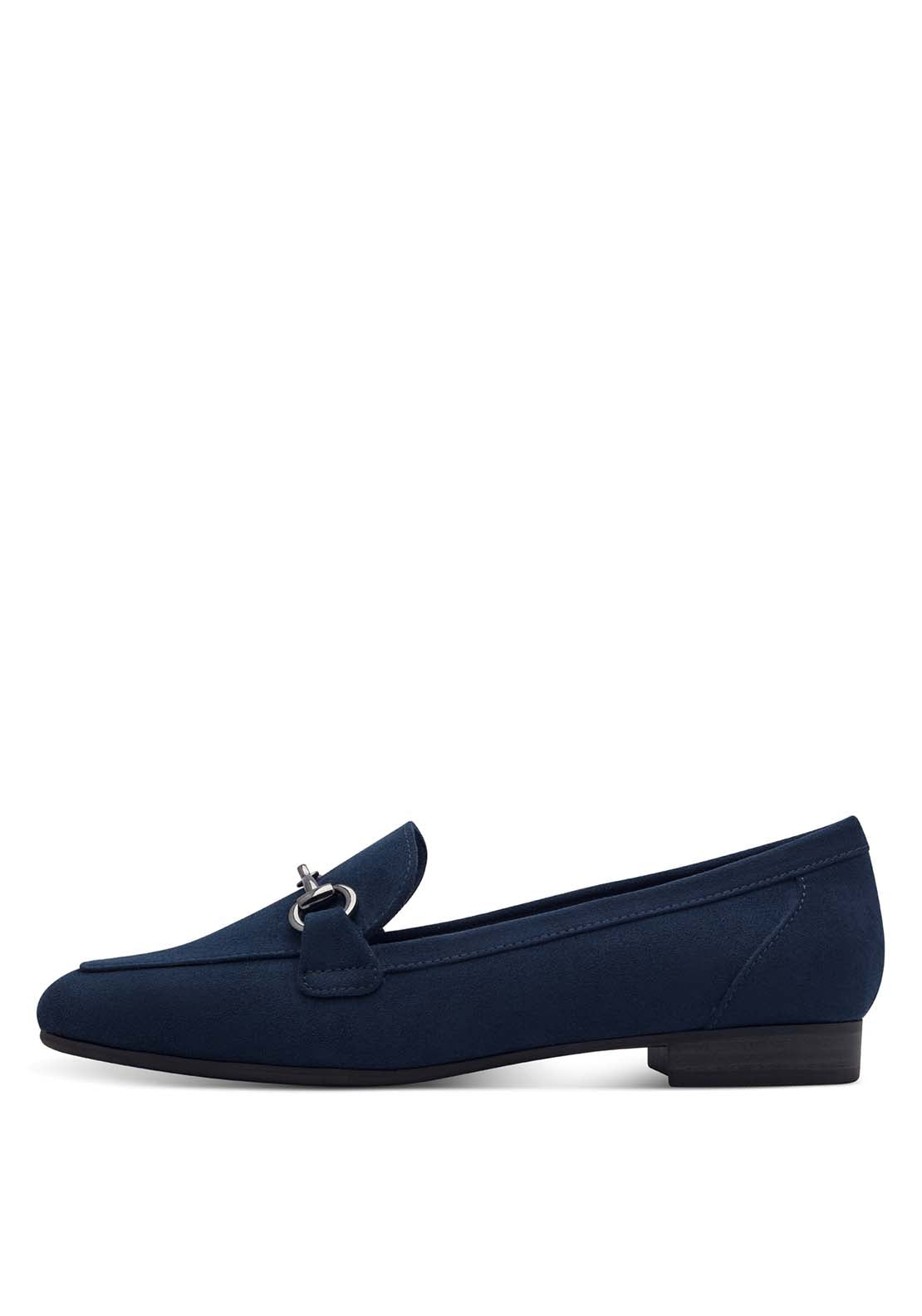 Marco Tozzi Jo Buckle Loafer - Navy 2 Shaws Department Stores