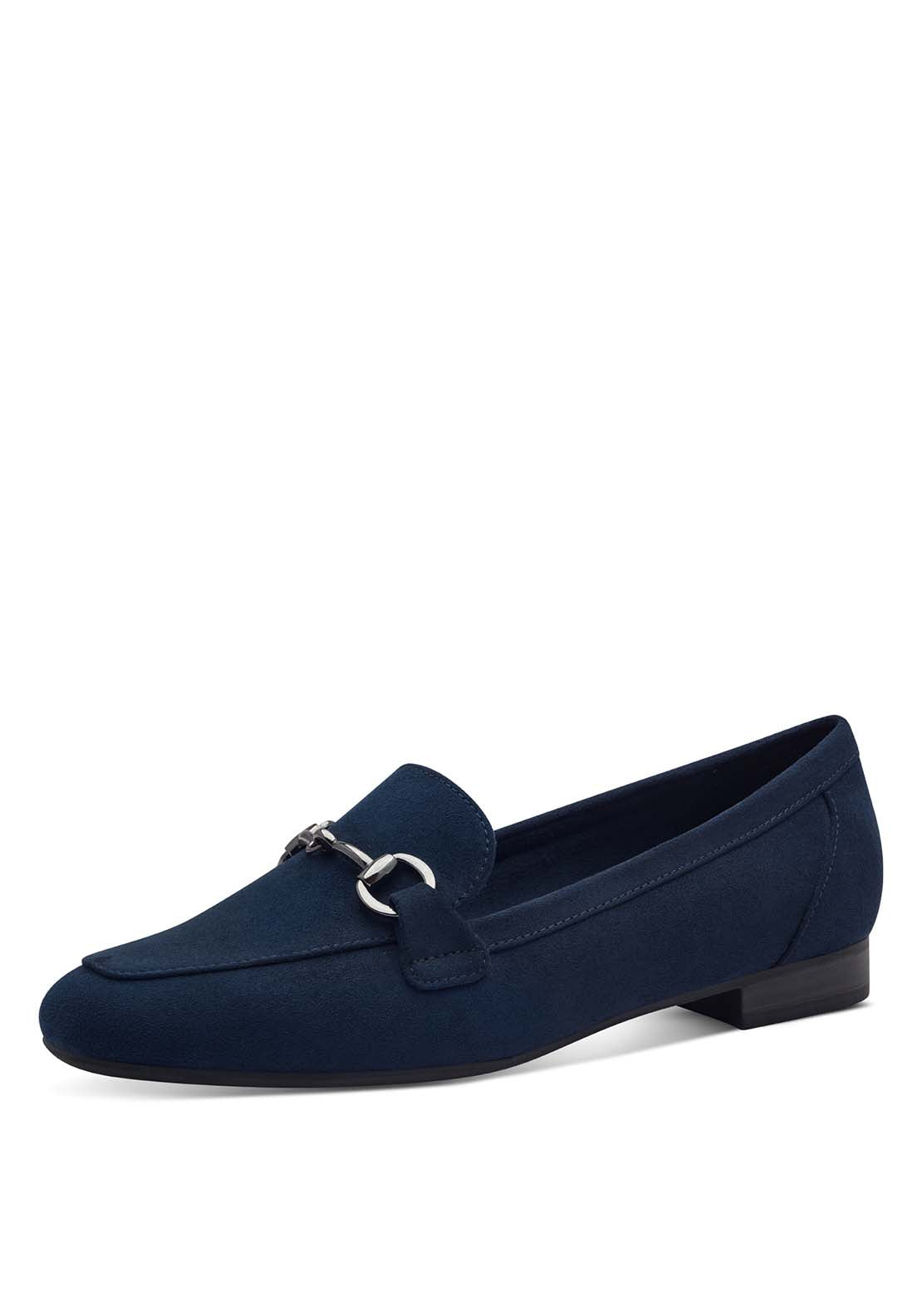 Marco Tozzi Jo Buckle Loafer - Navy 1 Shaws Department Stores