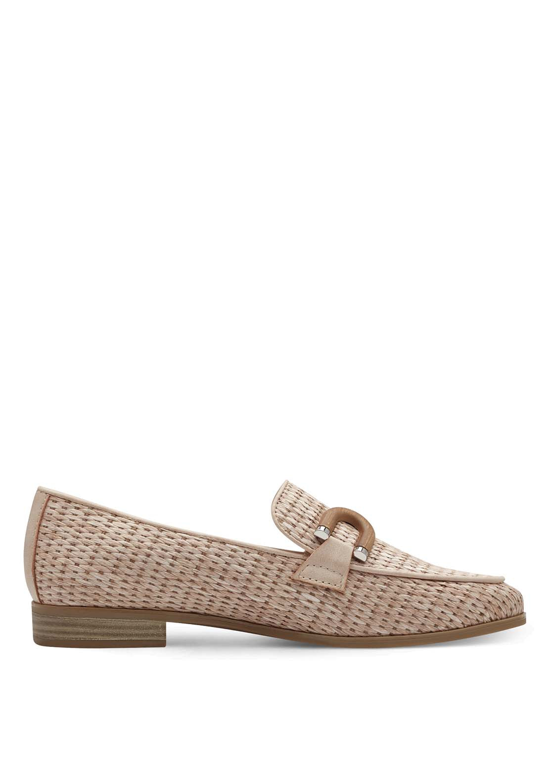 Marco Tozzi Tweed Natural Loafer - Powder 4 Shaws Department Stores