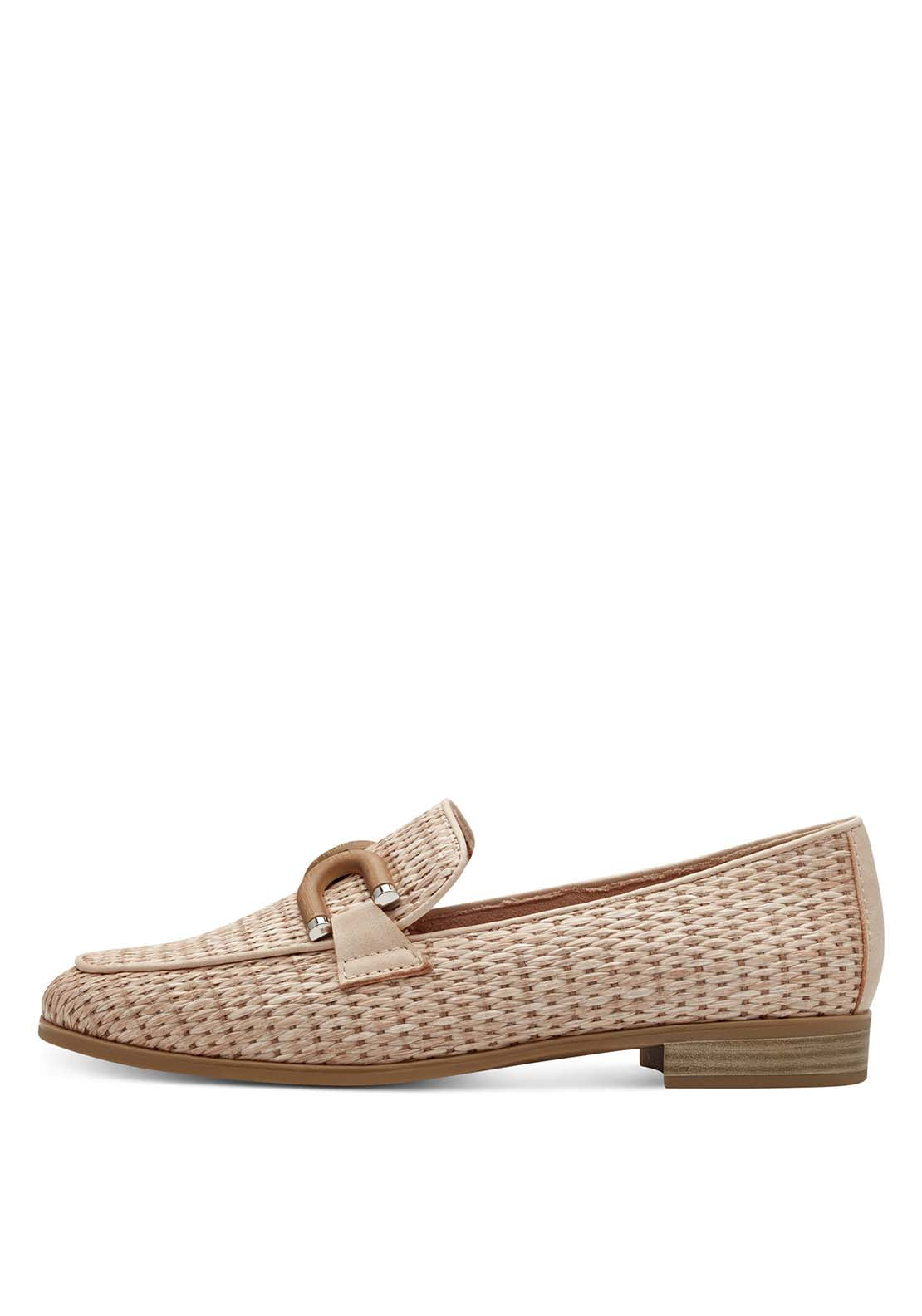Marco Tozzi Tweed Natural Loafer - Powder 2 Shaws Department Stores