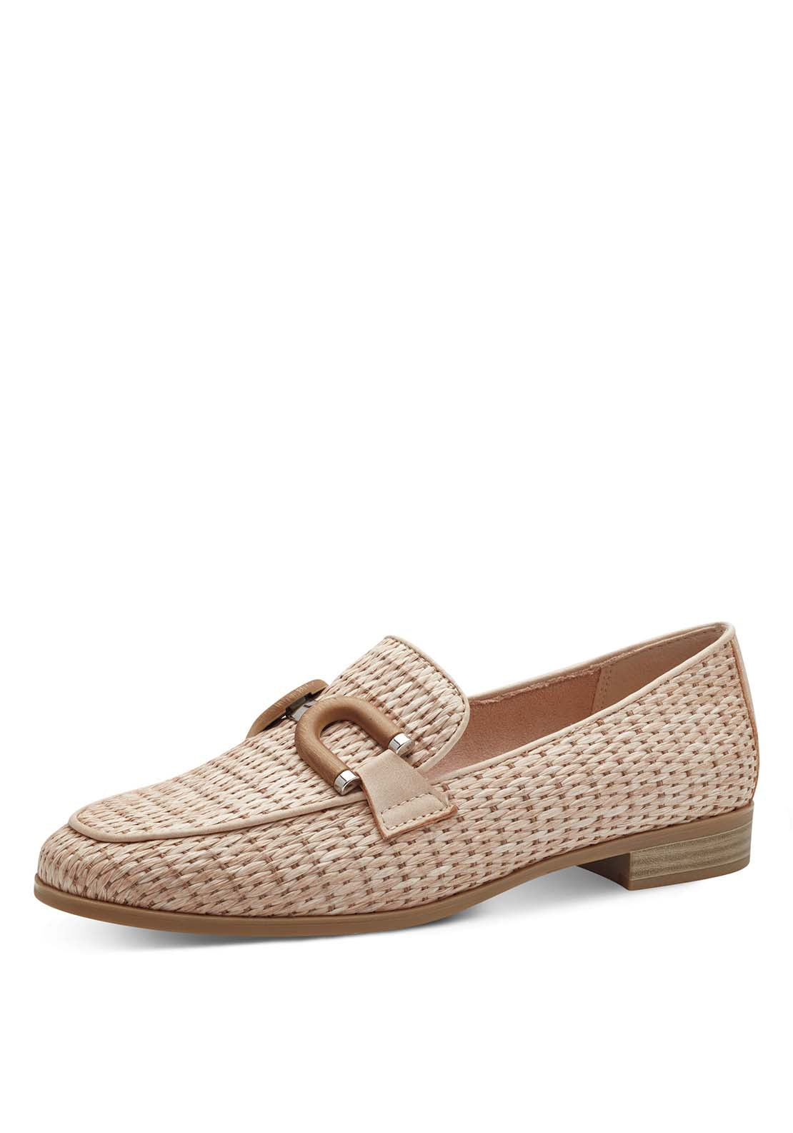 Marco Tozzi Tweed Natural Loafer - Powder 1 Shaws Department Stores