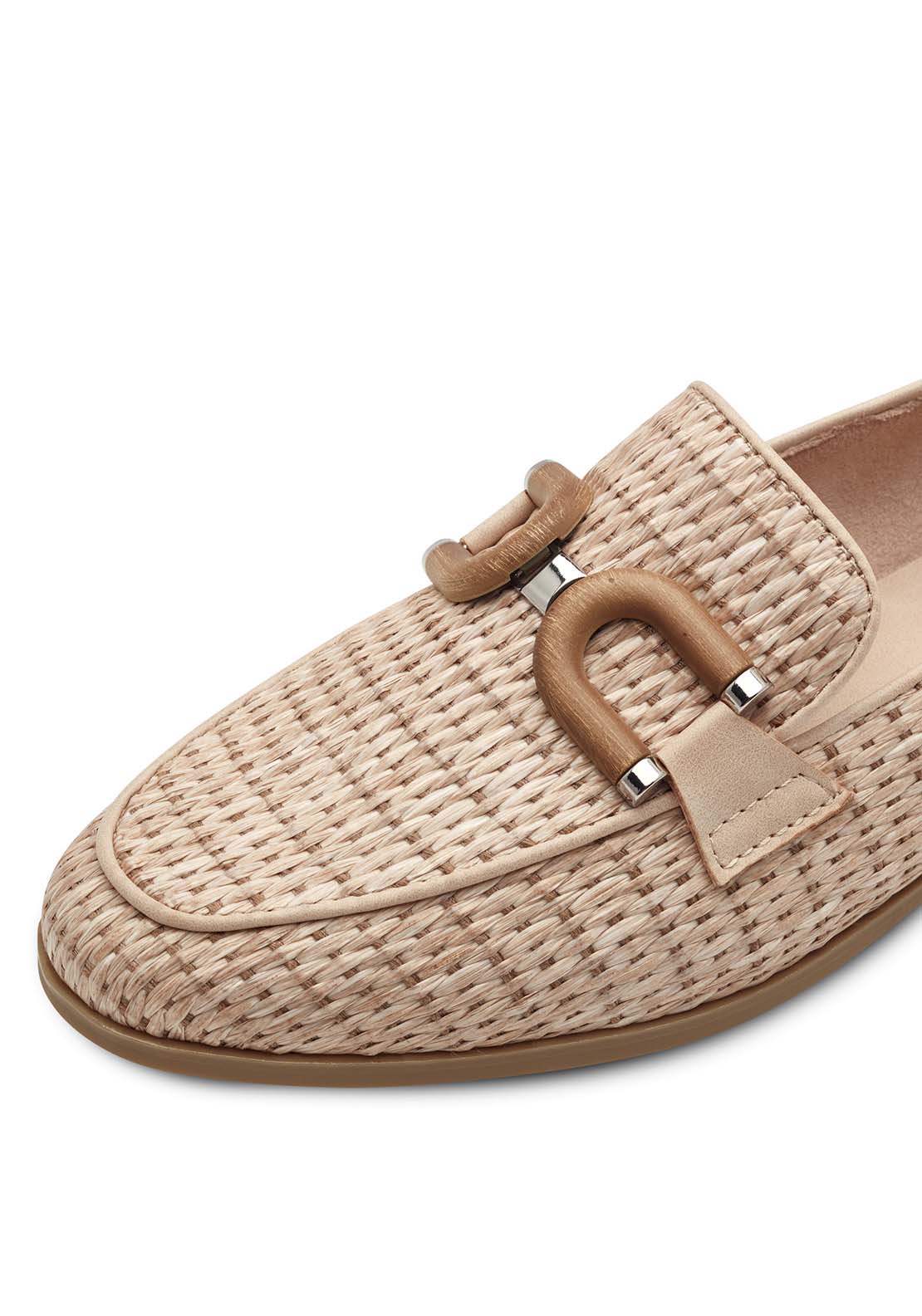 Marco Tozzi Tweed Natural Loafer - Powder 6 Shaws Department Stores