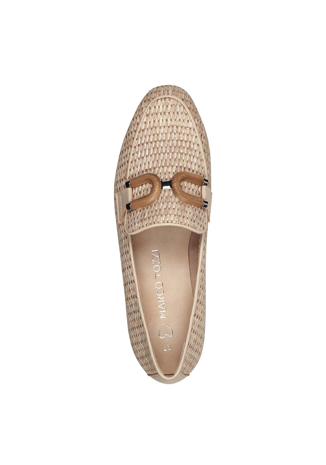 Marco Tozzi Tweed Natural Loafer - Powder 3 Shaws Department Stores