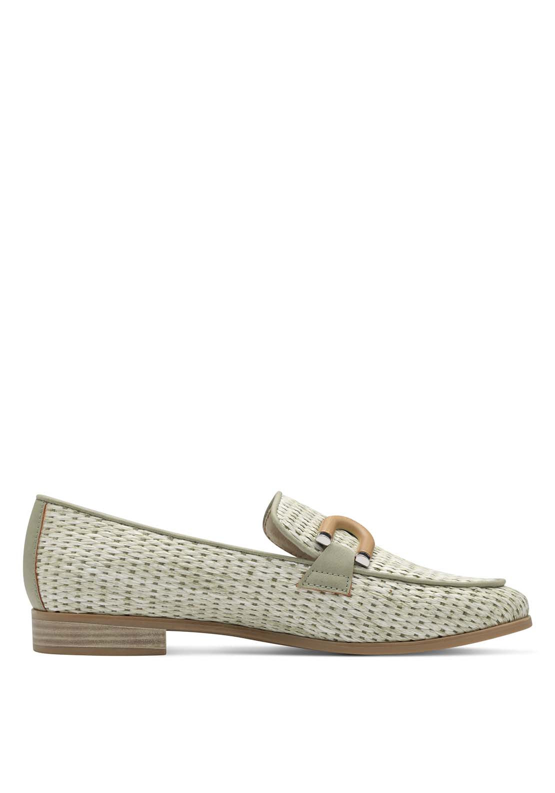 Marco Tozzi Tweed Natural Loafer - Moss 4 Shaws Department Stores
