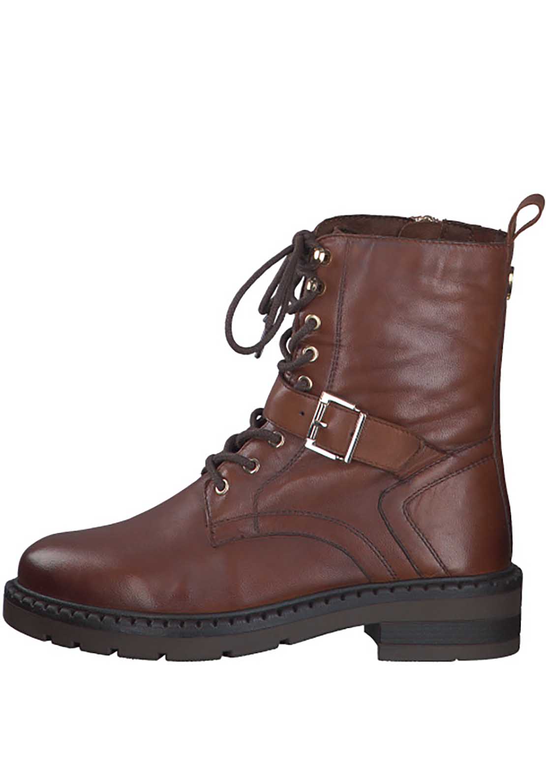 Marco Tozzi Leather Michigan Lace Up Boot - Cognac 2 Shaws Department Stores