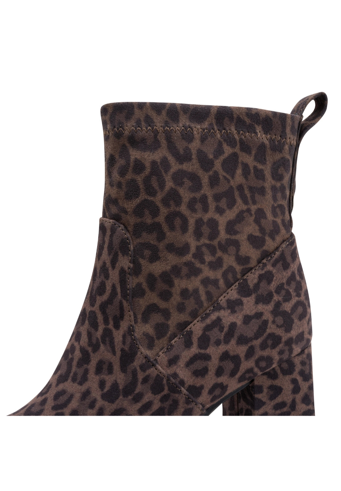 Leopard Print Lo Heeled Boot - Leo Taupe