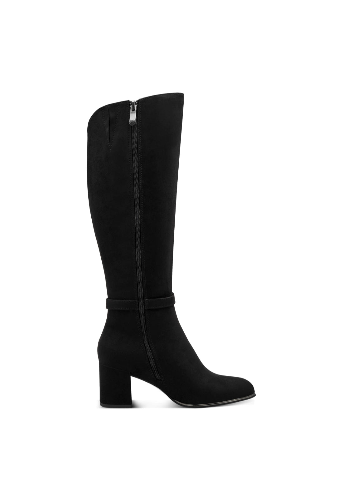 Buckle Detail Knee High Boot - Black