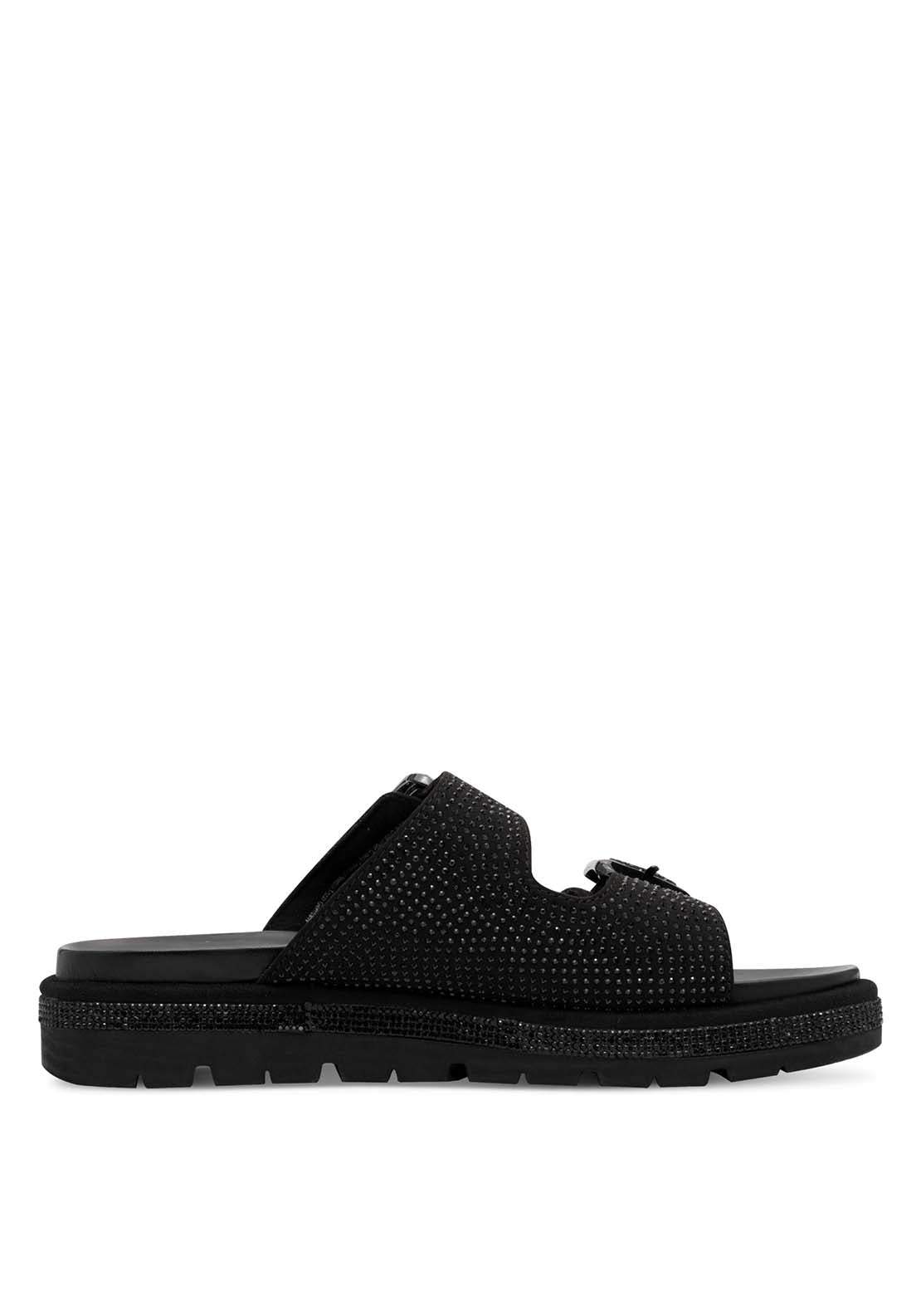 Marco Tozzi Strap Diamante Sandal - Black 4 Shaws Department Stores
