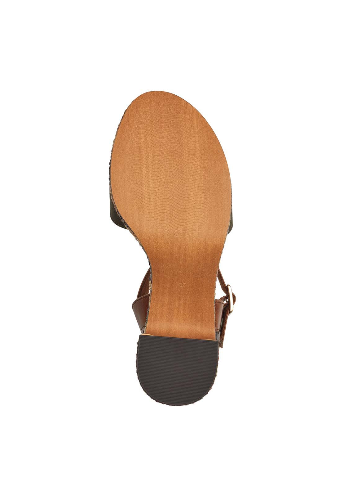 Marco Tozzi Wooden Block Heel Sand - Green 5 Shaws Department Stores