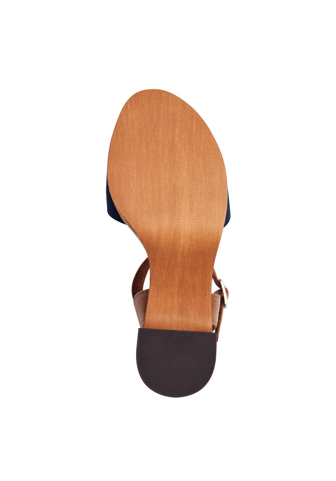 Marco Tozzi Wooden Block Heel Sand - Navy 4 Shaws Department Stores
