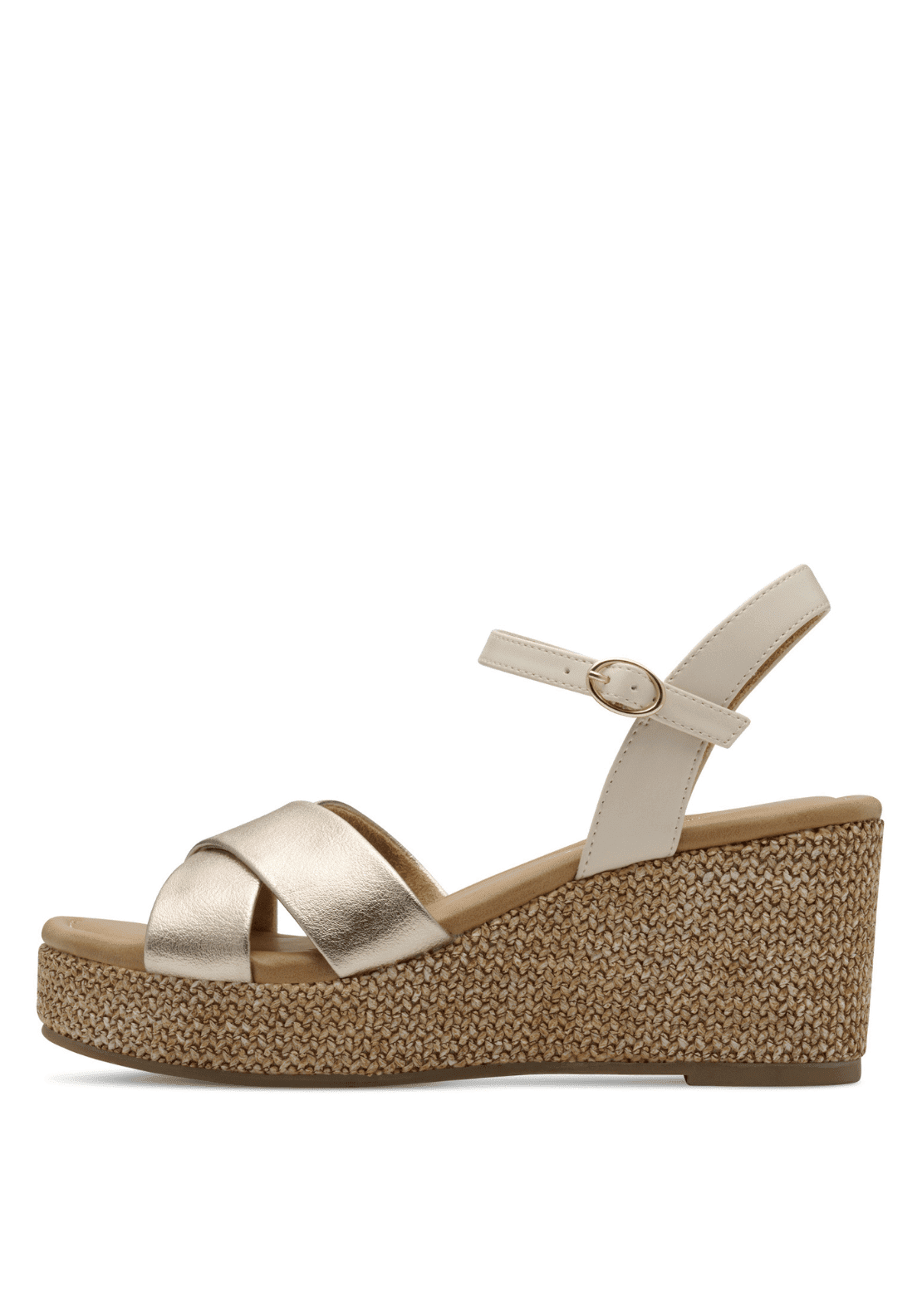 Marco Tozzi Wedge Sandal - Platinum 2 Shaws Department Stores